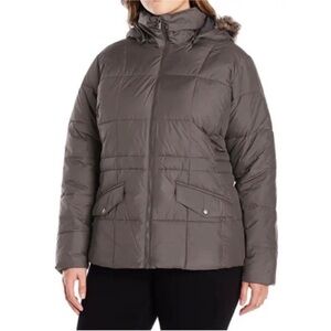 Columbia Lone Creek coat brown quilted faux fur removable hood insulated